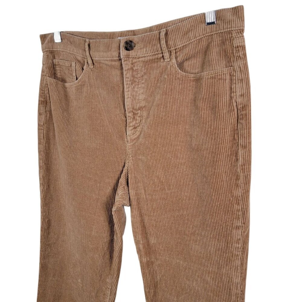 LOFT Womens Brown Camel Cognac Corduroy Straight Leg Pants Size 32 Or Size 14 - Picture 7 of 10